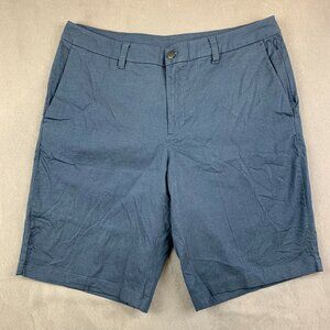Lululemon Men Shorts 36 Blue Chino ABC Commission Qwick Oxford 11" Relaxed